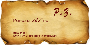 Penczu Zóra névjegykártya